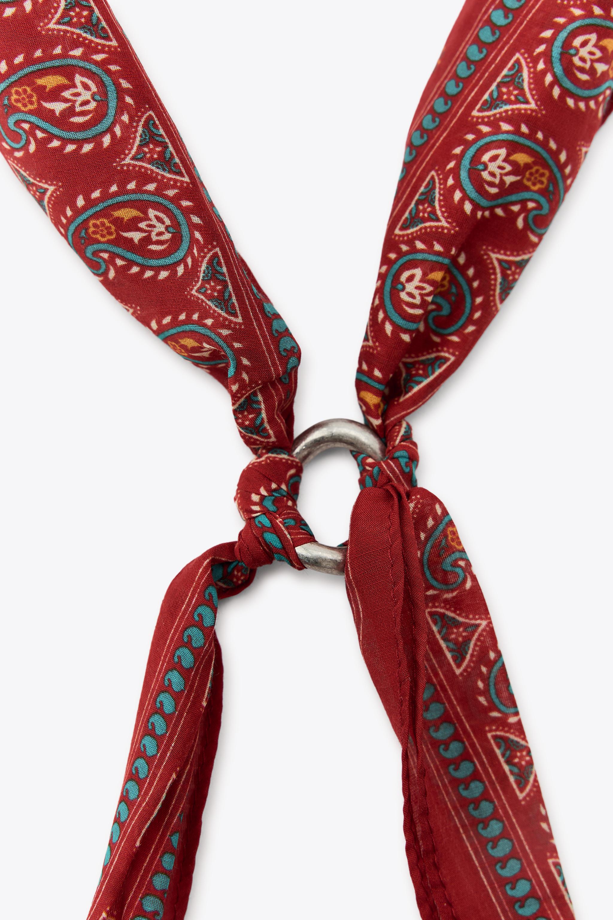 小物 thoughtwefriends Printed Bandana RING PRINTED BANDANA - Red | ZARA United States