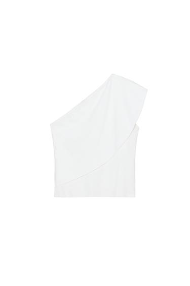 ASYMMETRIC INTERLOCK TOP - White by Zara