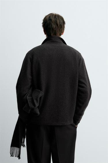 КАРДИГАН ИЗ 100% ШЕРСТИ — Антрацитово-серый от Zara