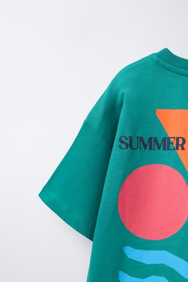 GRAPHIC PRINT T-SHIRT - Sea green by Zara - Image 3