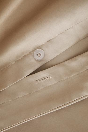 Zara (500 紗支密度)棉緞被套 - 暗灰褐色