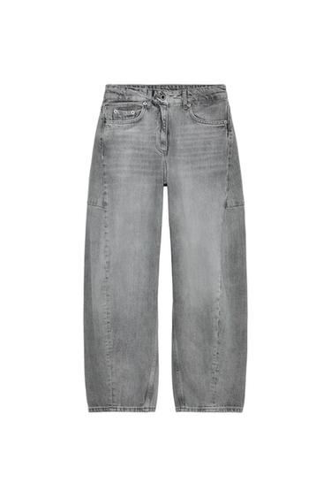 ZW COLLECTION ANKLE balloon mid-waist JEANS - Grey by Zara
