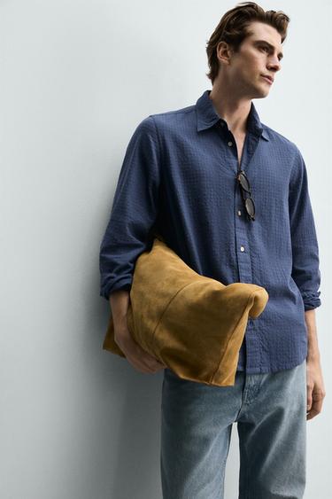 JACQUARD CHECK SHIRT - Blue by Zara - Image 5