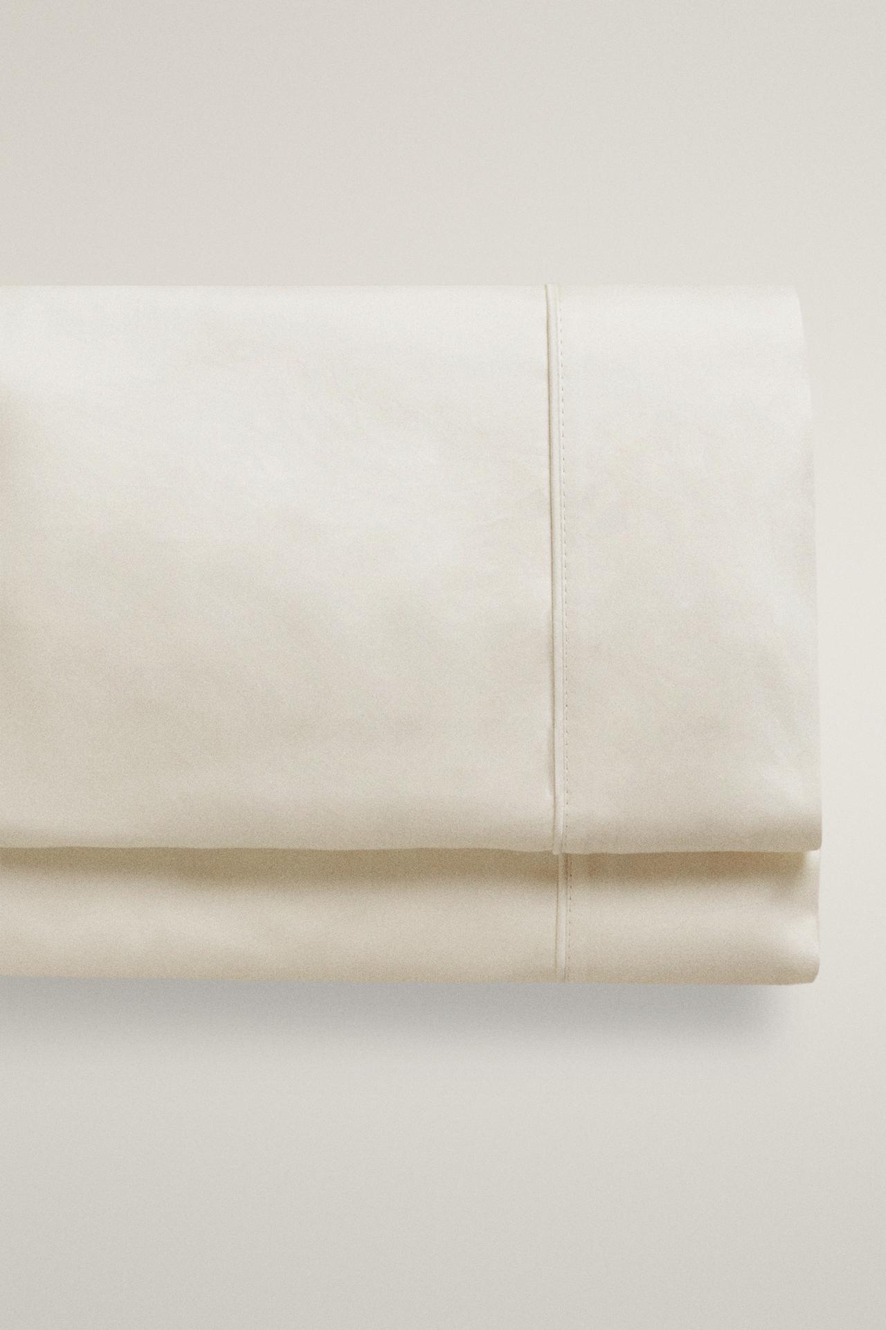 SATEEN FLAT SHEET (500 THREAD COUNT) — Light beige
