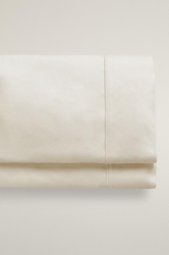 Zara SATEEN FLAT SHEET (500 THREAD COUNT) - Light beige - Image 0