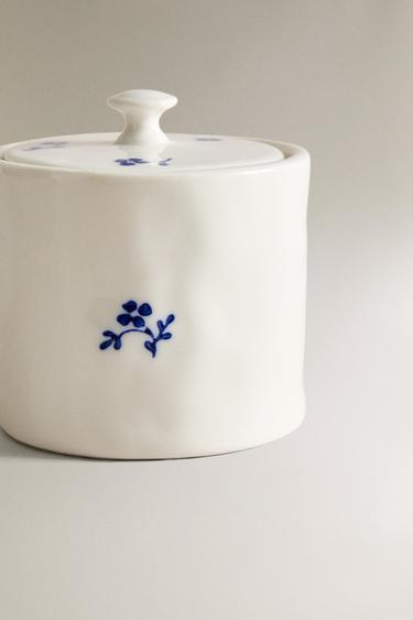 SUCRIER PORCELAINE FLEUR - Blanc / Bleu marine de Zara - Image 3