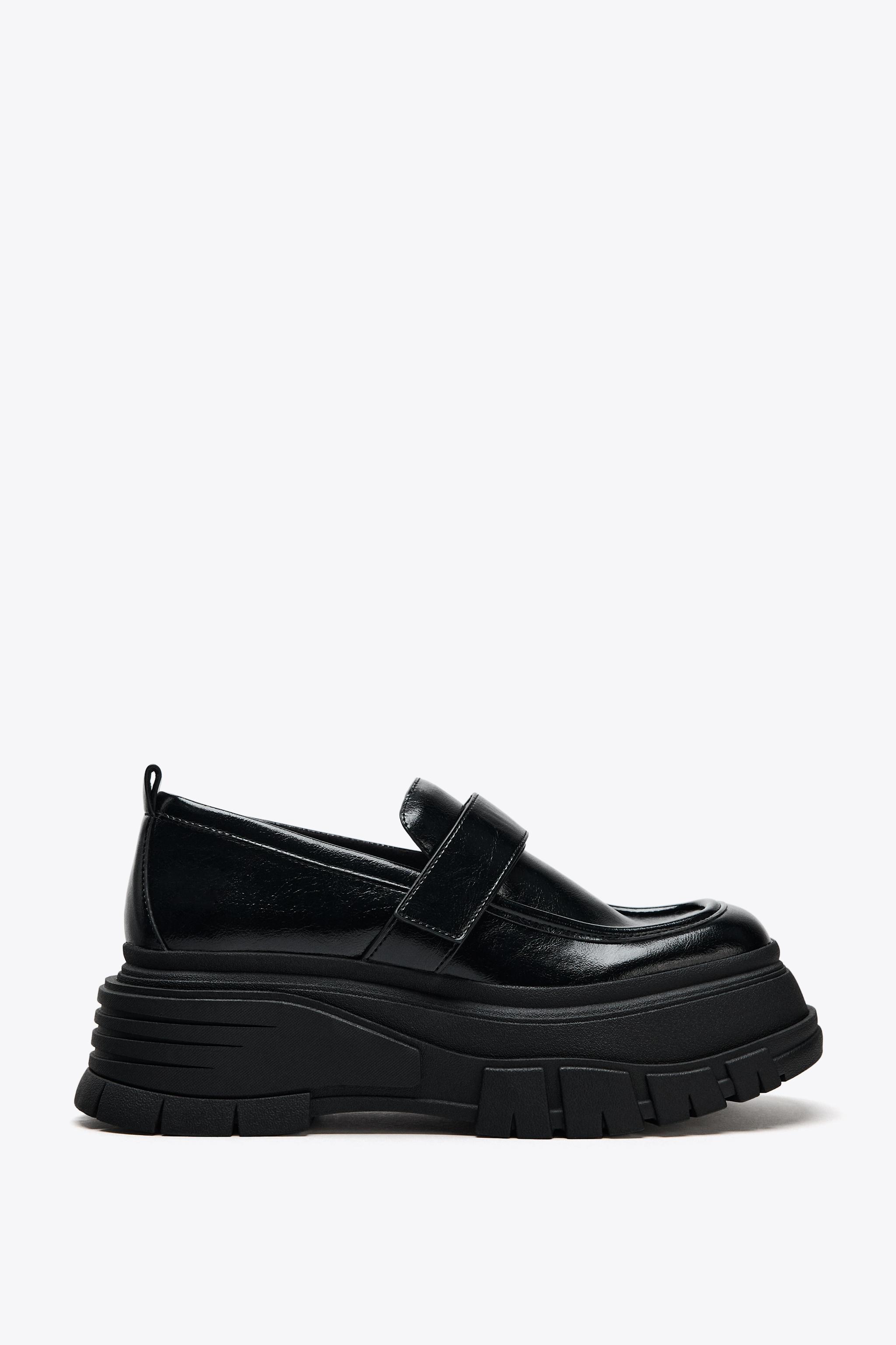 ZARA 38 プラットフォーム　ローファー 3814/410/800 プラットフォームローファー - ブラック | ZARA Japan / 日本