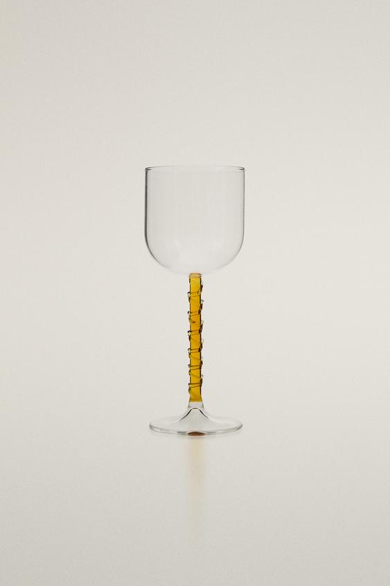 TAÇA DE BOROSSILICATO COM PÉ COLORIDO - Marrom da Zara - Imagem 0