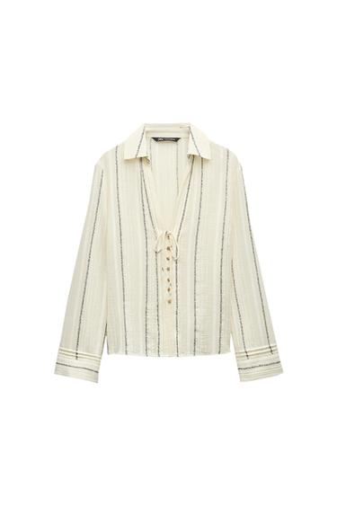 RUSTIC STRIPED BLOUSE