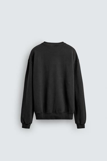 FADED HERRINGBONE-EFFECT SWEATSHIRT - Dark anthracite by Zara - Image 7