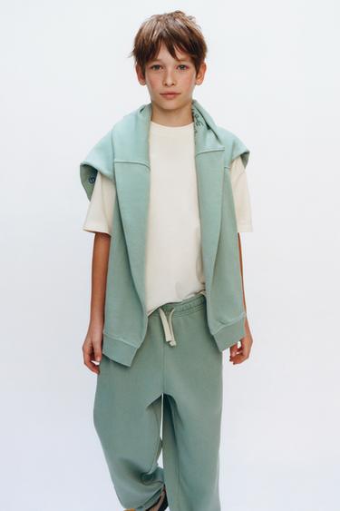 EMBROIDERED BALLOON PLUSH TROUSERS - Sea green by Zara