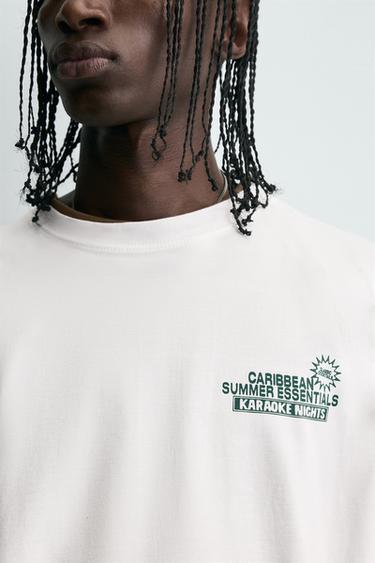 SLOGAN PRINT T-SHIRT - White by Zara - Image 4