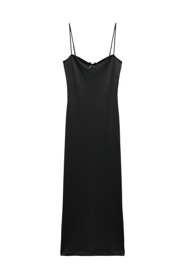 POLYAMIDE BLEND MIDI DRESS WITH BOW
