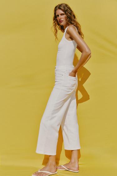 JEANS Z1975 CULOTTE TIRO ALTO COMFORT - Blanco de Zara