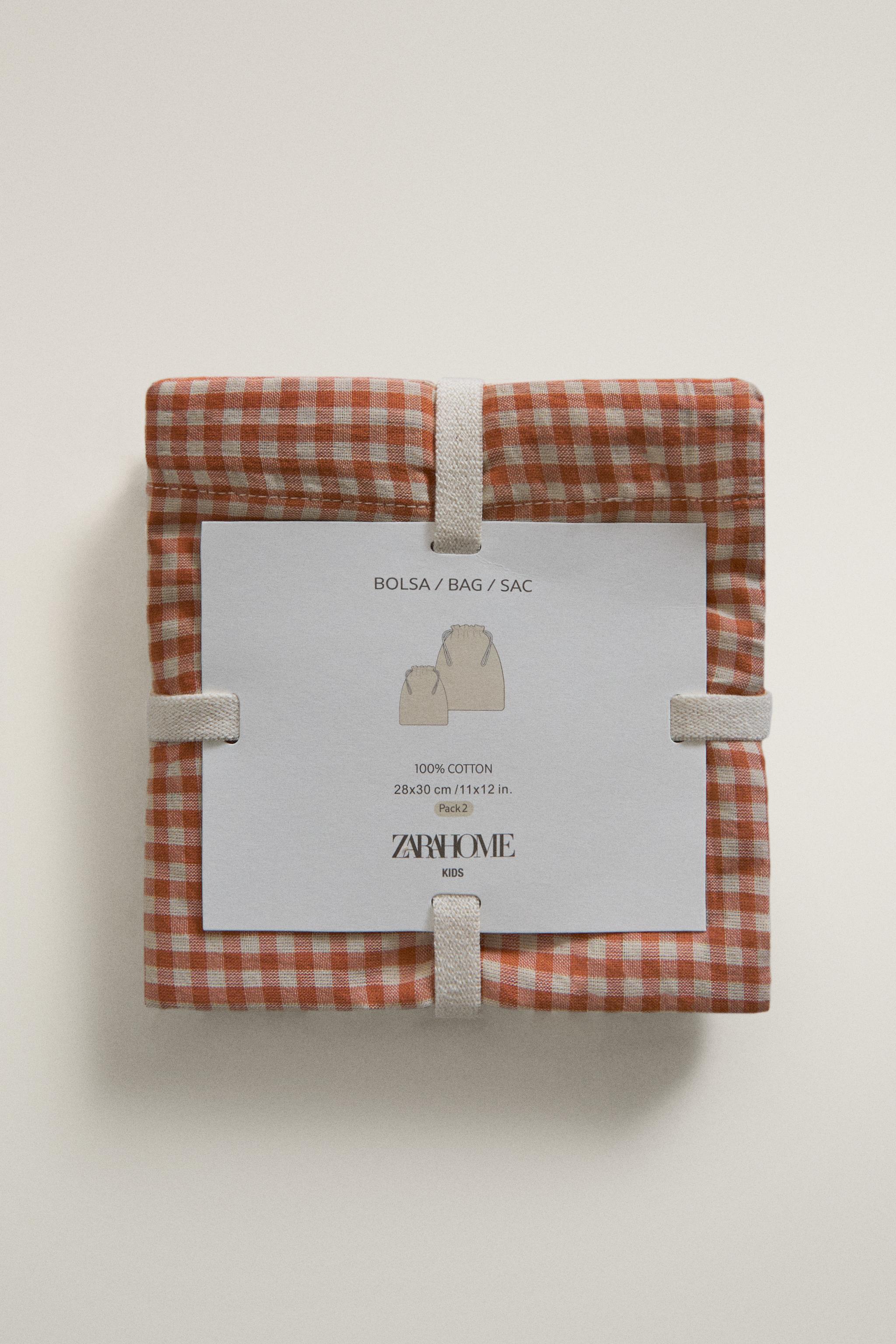 VICHY COTTON BABY BAGS (PACK OF 2)