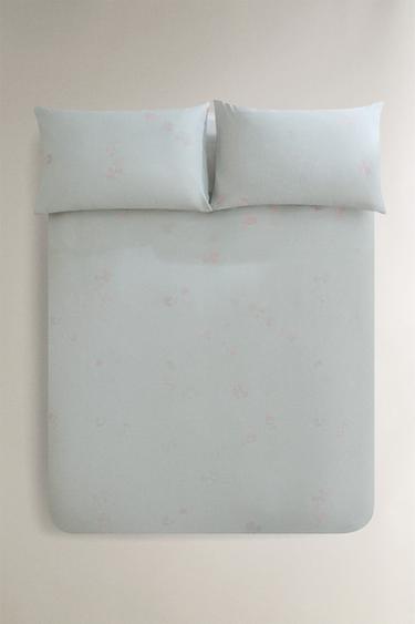 Zara FLORAL DUVET COVER AND PILLOWCASE SET - 湖綠色