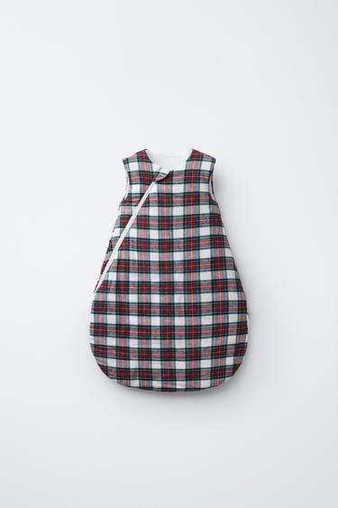 Zara PLAID FLANNEL SLEEPING BAG - Ecru - Image 0