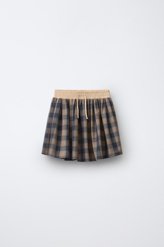 CHECK BERMUDA SKORT - camel by Zara - Image 0