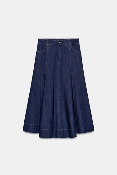 JUPE MI-LONGUE ÉVASÉE - Bleu de Zara - Image 0