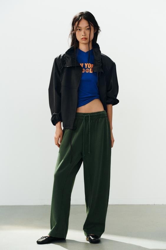 PANTALON EFFET DÉLAVÉ - Vert de Zara - Image 0