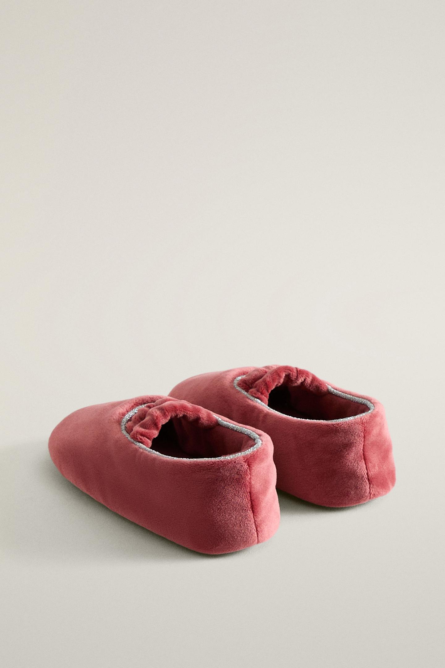 Детские балетки Zara Velvet Ballet, цвет: Красный — фото 4