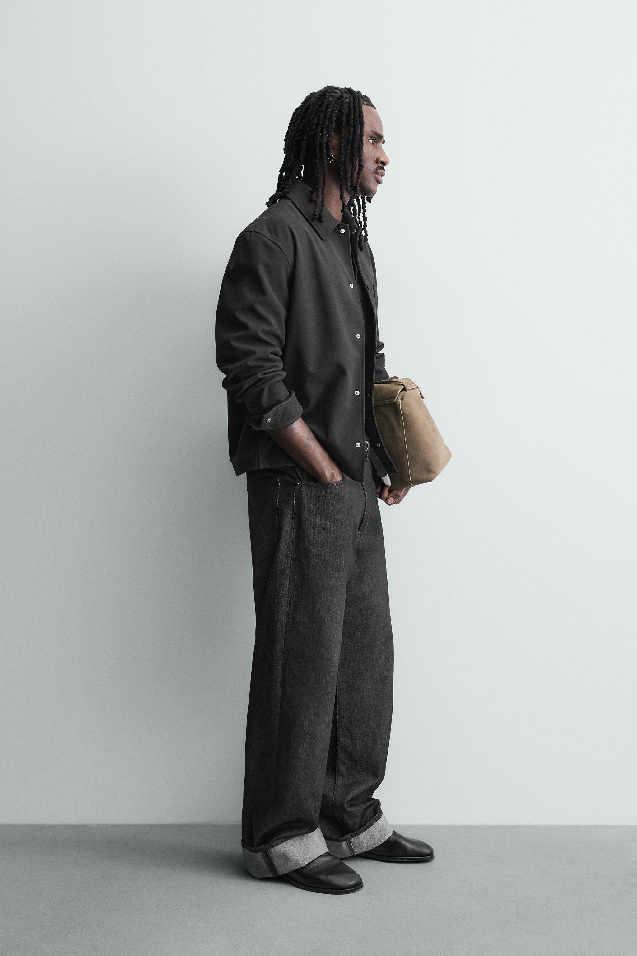 RELAXED FIT FAUX SUEDE OVERSHIRT