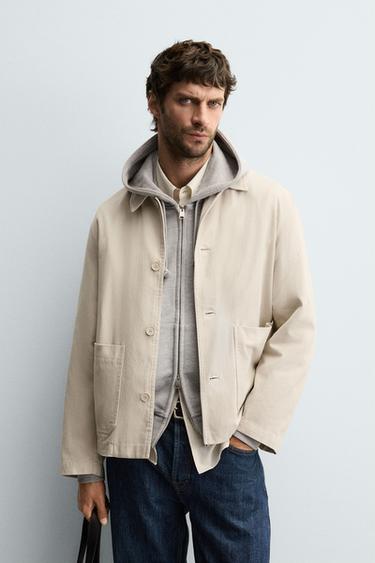 LIGHTWEIGHT TWILL JACKET - Sand by Zara