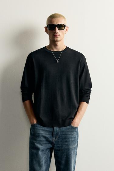 BASIC REGULAR FIT JUMPER - Black by Zara