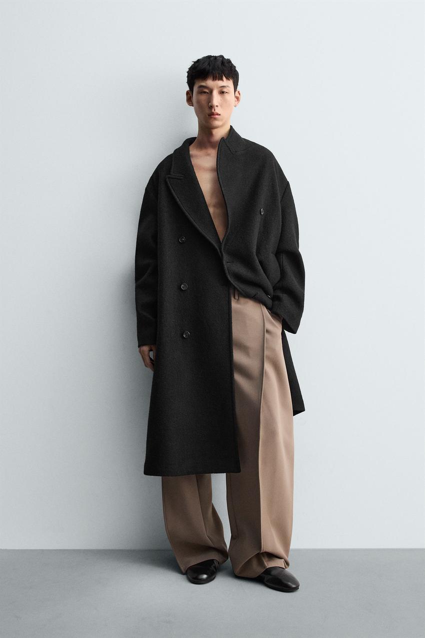 ブークレテクスチャーダブルブレストコート - ブラック | ZARA Japan 