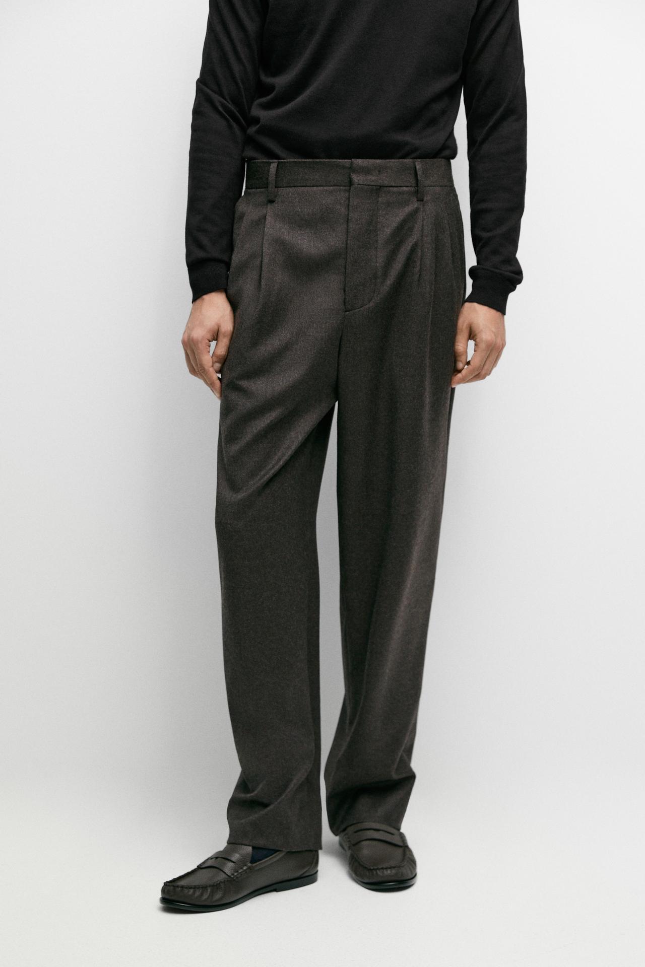 100% wool suit pants — Dark brown
