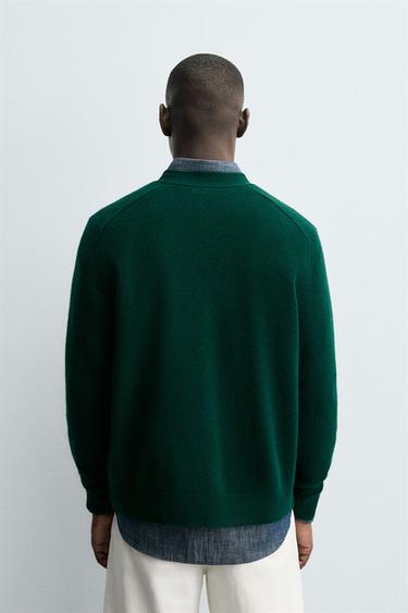 GILET EN LAINE ET CACHEMIRE - Vert de Zara - Image 2