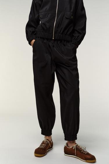 Zara CUFFED HEM PANTS - Black