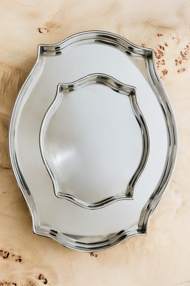 SILVER STEEL TRAY - Silver by Zara
