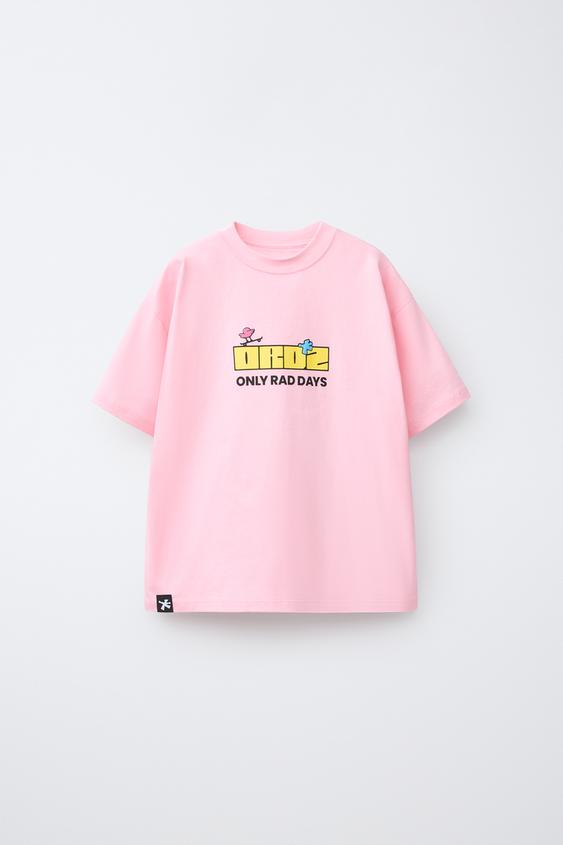 Zara MAJICA S LOGOM – Ružičasta – Slika 0