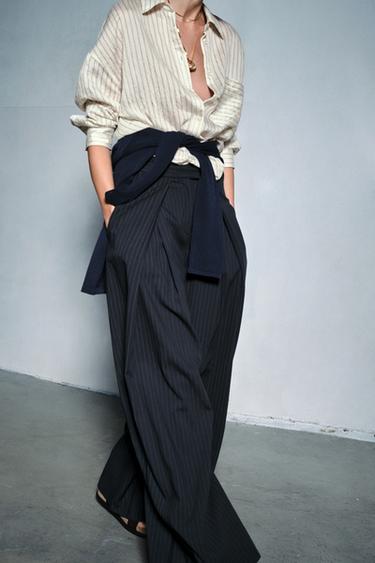 بنطلون بخطوط رفيعة ZW COLLECTION - خطوط الخاص بـ Zara
