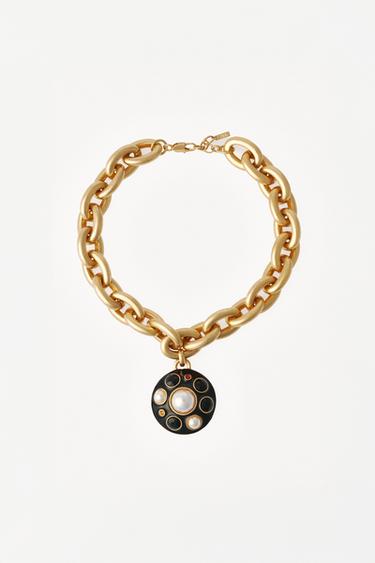 عقد MAXI بحلقات متداخلة ولؤلؤ ومجوهرات WILLY CHAVARRIA X ZARA - ذهبي by Zara