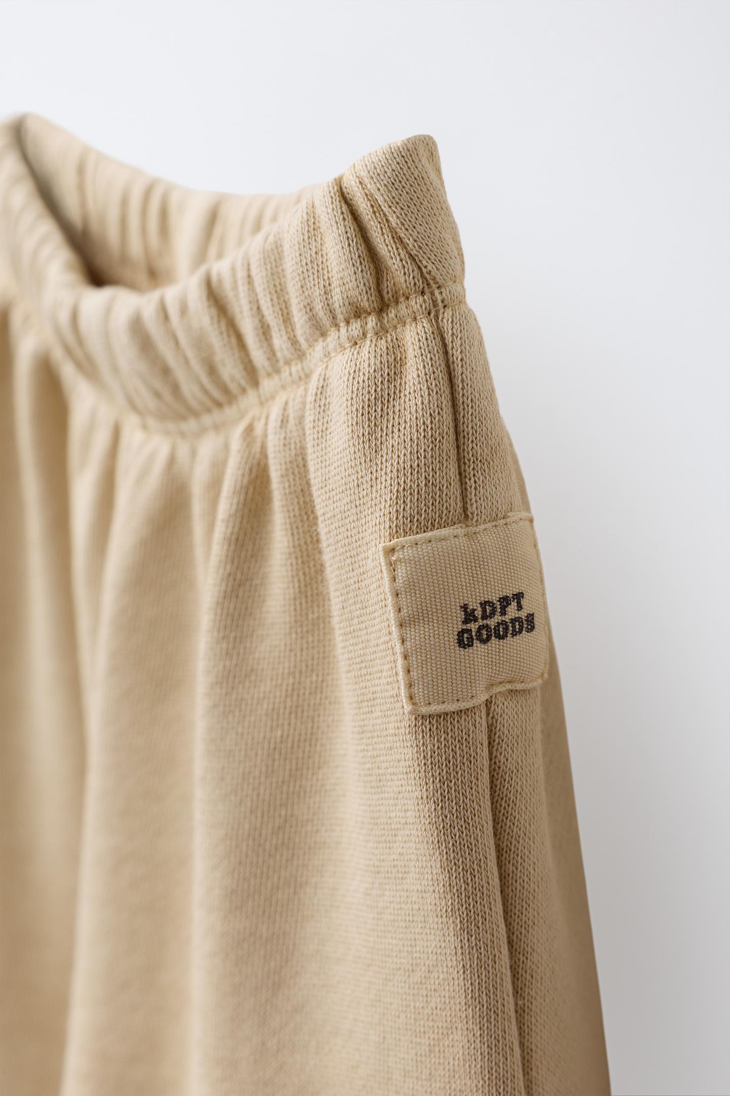 Детский комплект Zara Polo Collar Sweatshirt and Jogger Pants Set, цвет: Светлый бежевый — фото 7