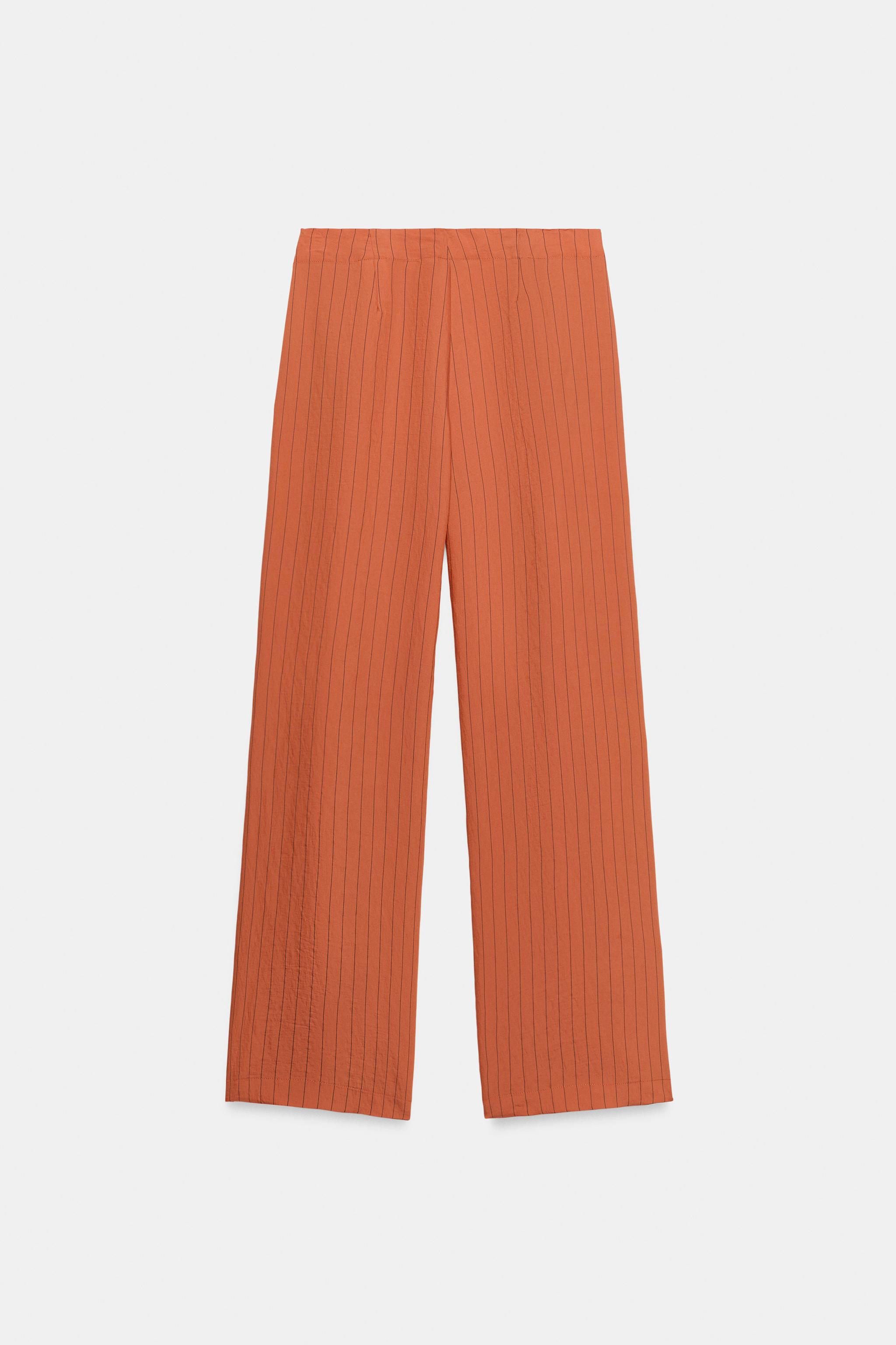 Zara ÇİZGİLİ STRAIGHT FIT PANTOLON görsel 7