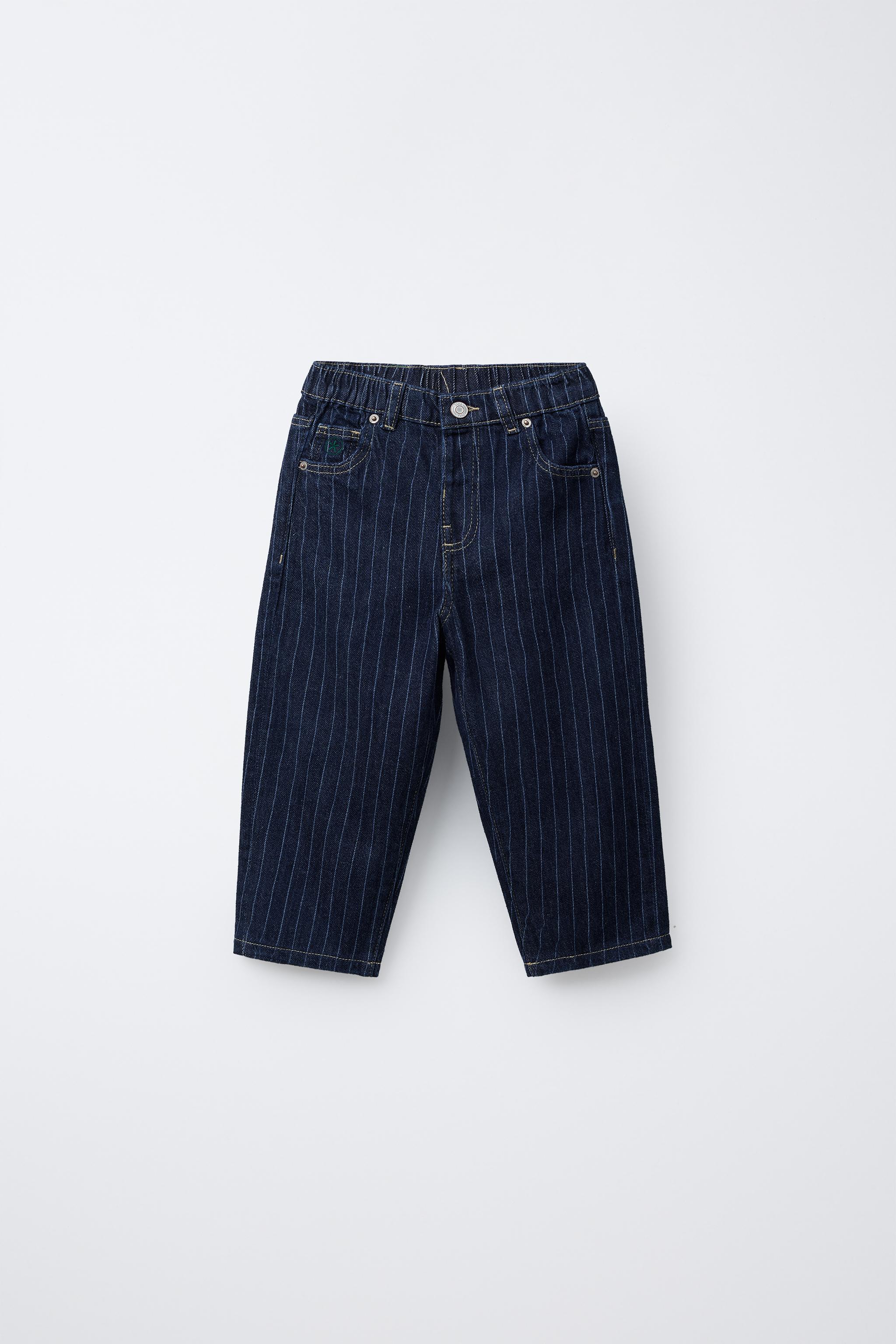 ストライプ バギーフィットデニムパンツ - ブルー | ZARA Japan