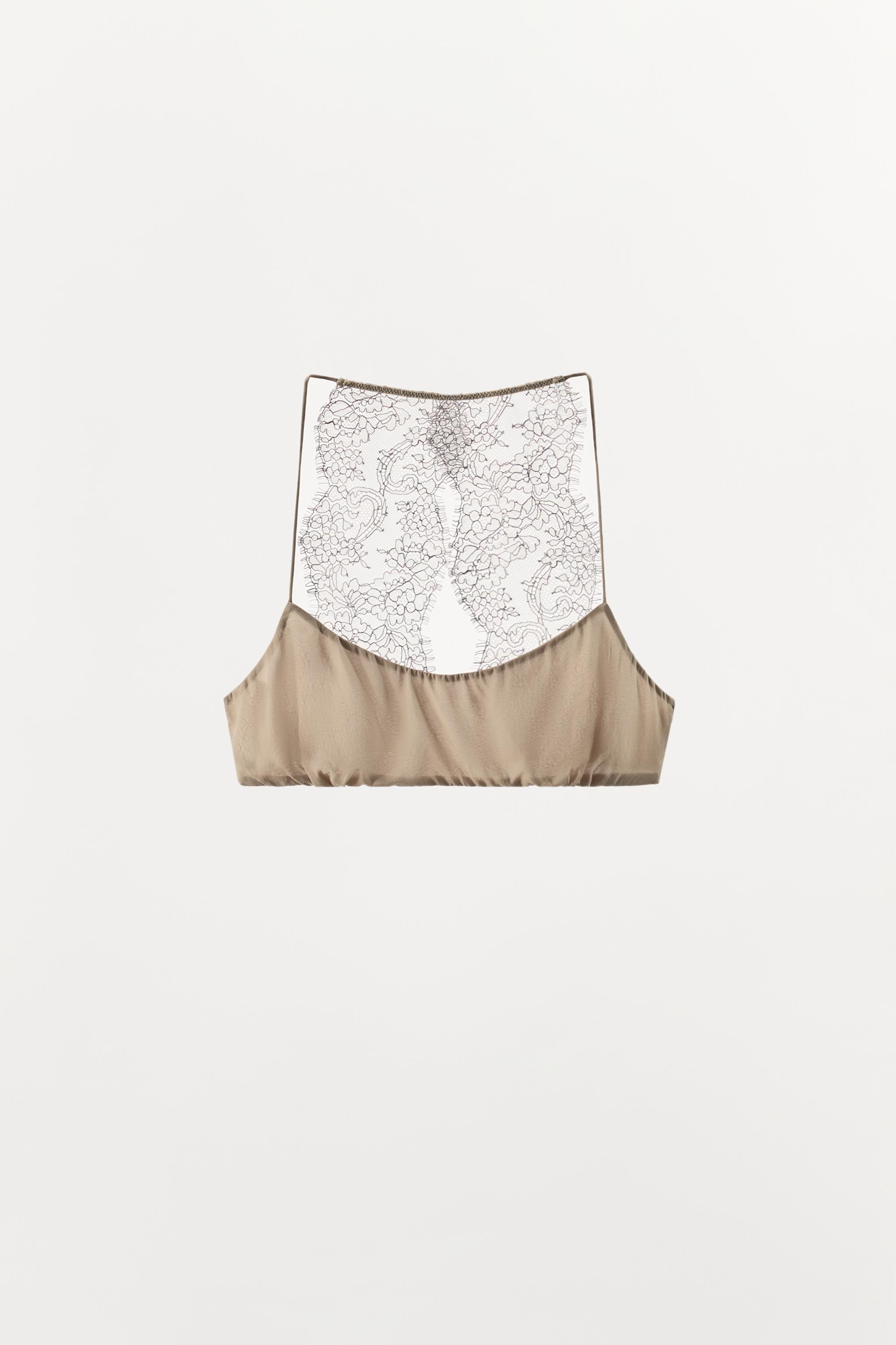 COMBINATION LACE BRA — Gray / Blue