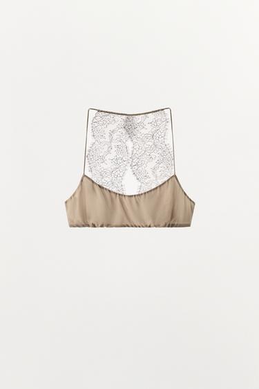 SOUTIEN-GORGE EN DENTELLE - Gris / Bleu de Zara