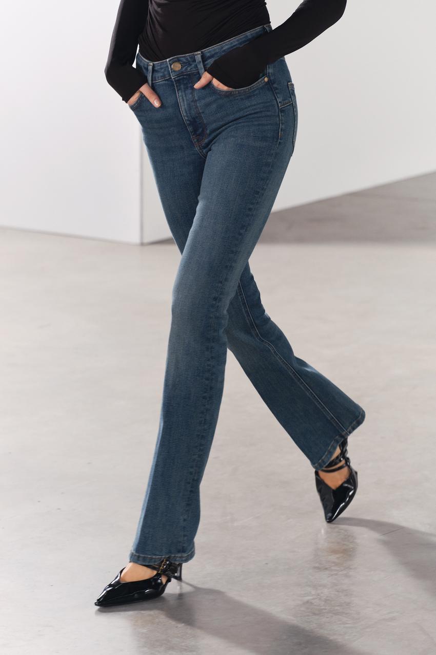 ZW COLLECTION HIGH WAIST CROPPED BOOTCUT JEANS - Blue