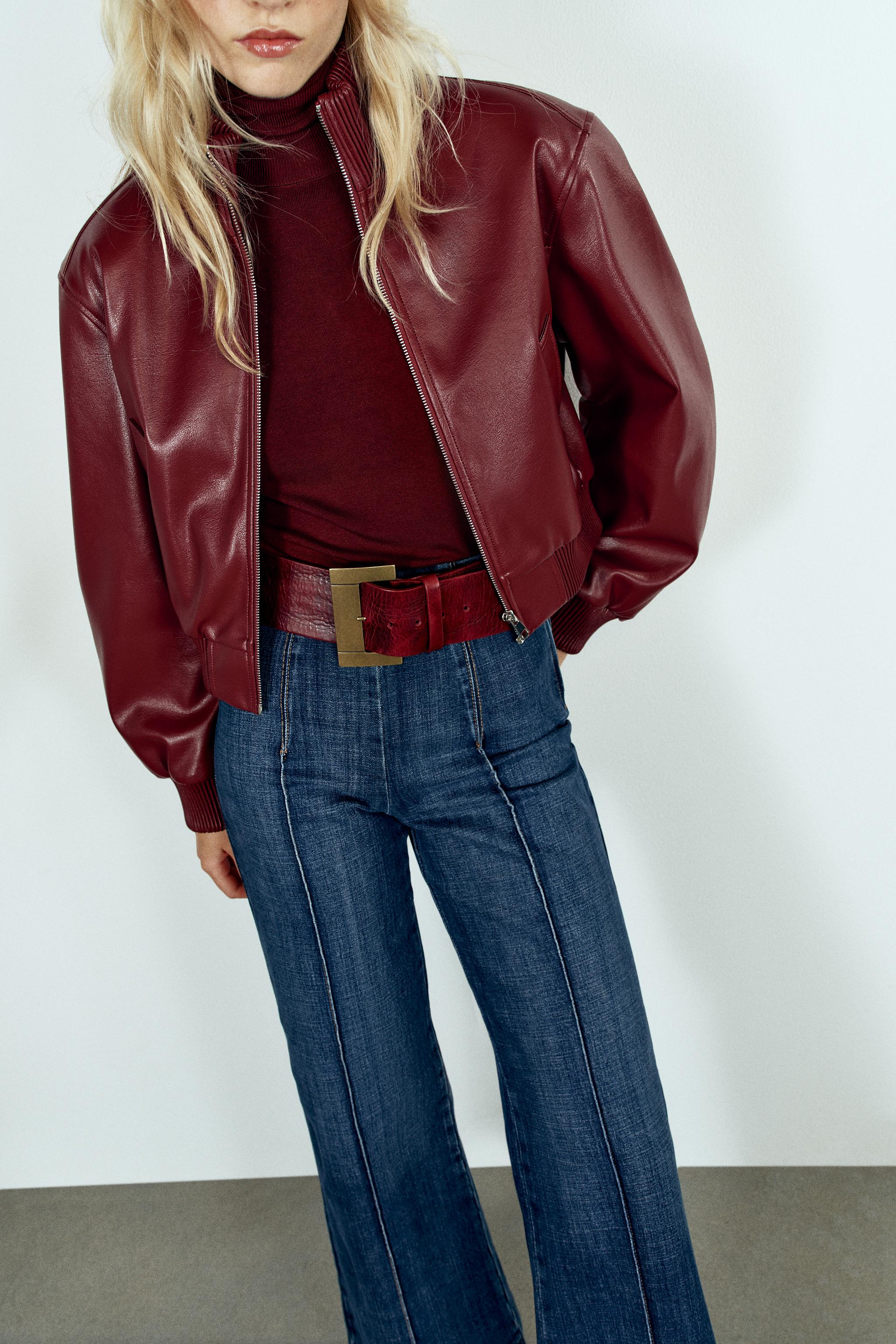 CROPPED BOMBER JACKET WITH SHOULDER PADS