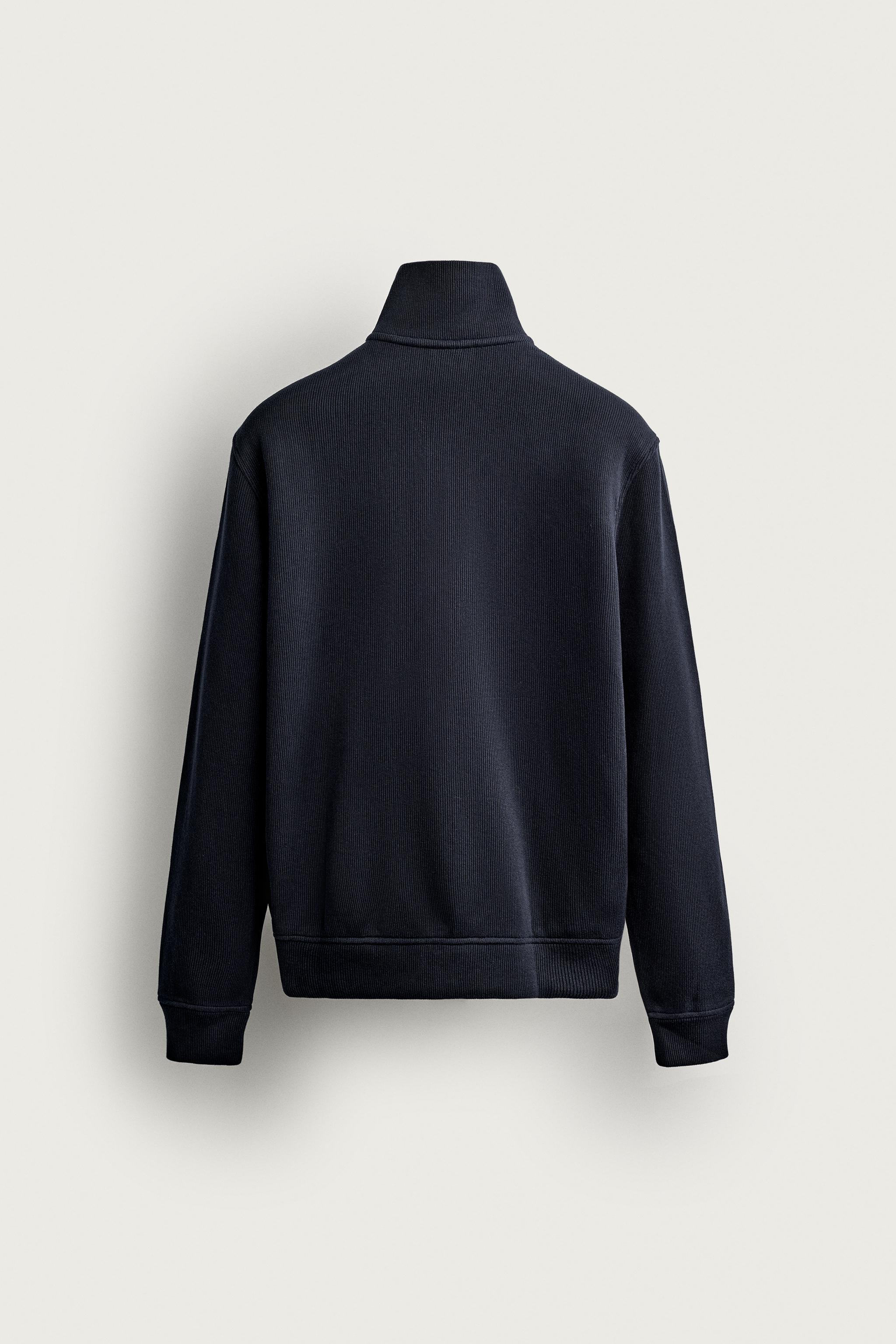REGULAR FIT ZIP-UP JACKET — Navy blue