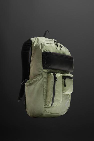 SAC À DOS SPORT AVEC POCHES MULTIPLES - Vert kaki de Zara - Image 4