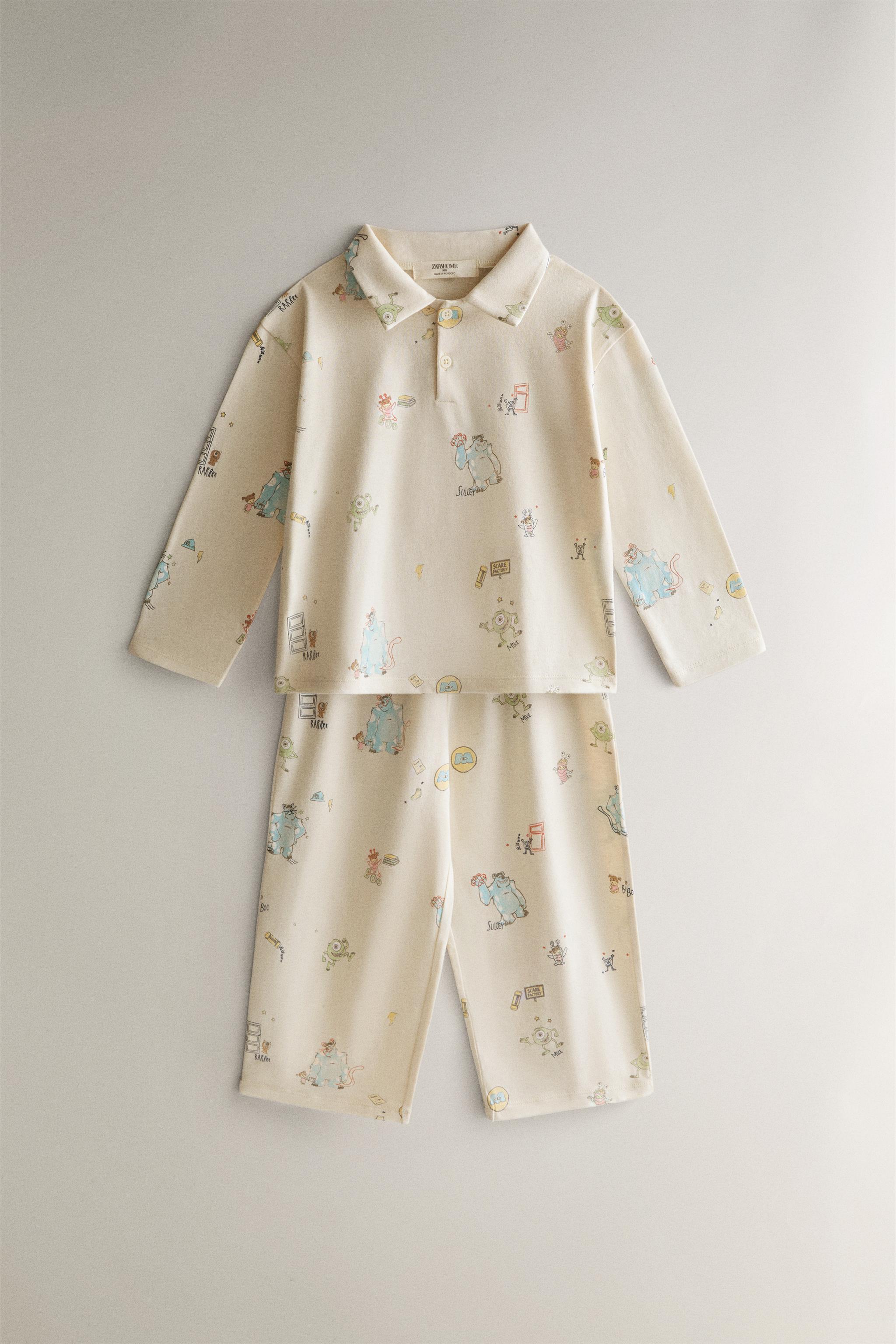 KIDS’ MONSTERS, INC. ©DISNEY/PIXAR JERSEY FABRIC PYJAMAS — Light beige