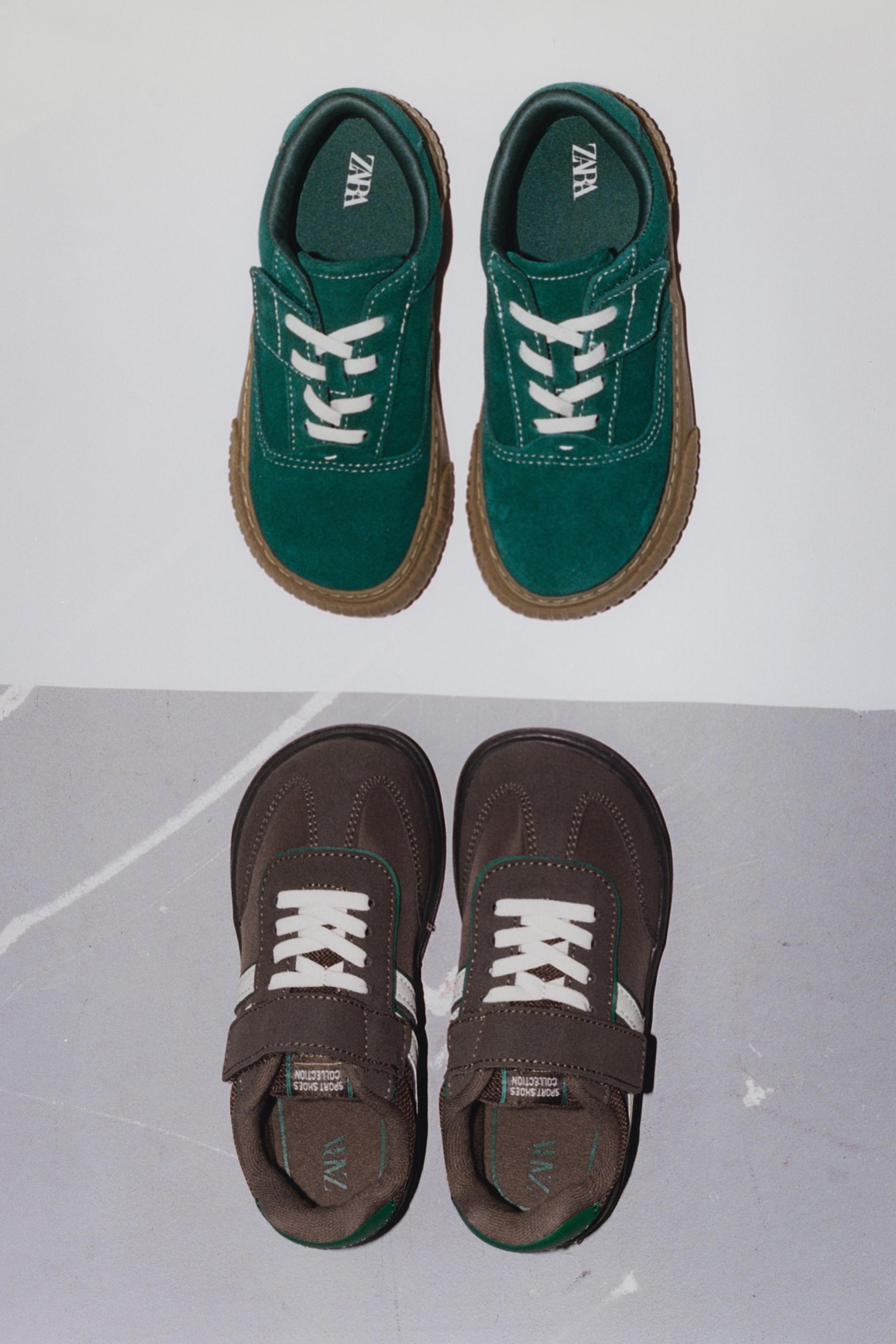 LEATHER BAREFOOT SNEAKERS — Green