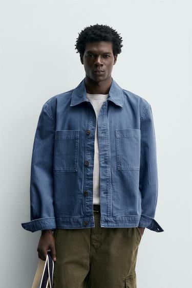 REGULAR FIT JACKET WITH POCKETS - Blue by Zara