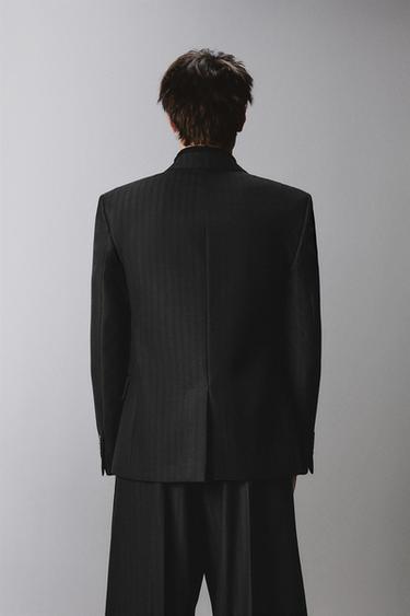 DOUBLE-BREASTED WOOL BLEND SUIT BLAZER - Black by Zara - Image 2