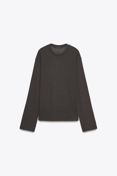 ТРИКОТАЖНЫЙ ДЖЕМПЕР С ВЫРЕЗОМ — ТЕМНО-БАКЛАЖАНОВЫЙ от Zara